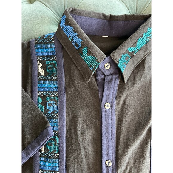 Mens GUAYABERA Mexican Wedding Shirt & Day of The Dead Skulls Button Down Bundle - Picture 8 of 10
